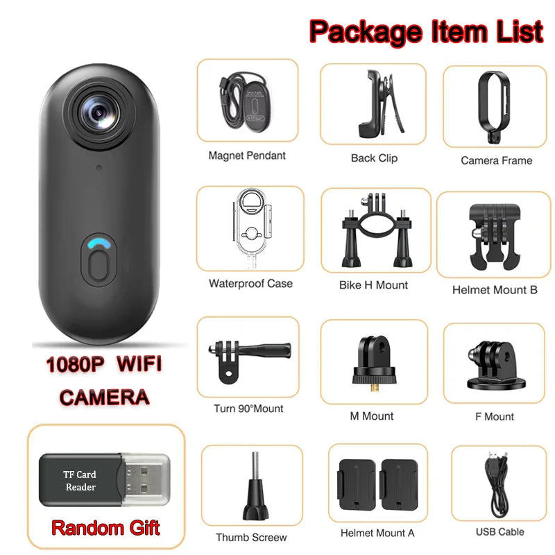 4K UHD Mini Vlog Camera Wireless Wifi Sports Action Camera small pocket Photography Videography Portable Camera