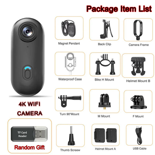 4K UHD Mini Vlog Camera Wireless Wifi Sports Action Camera small pocket Photography Videography Portable Camera
